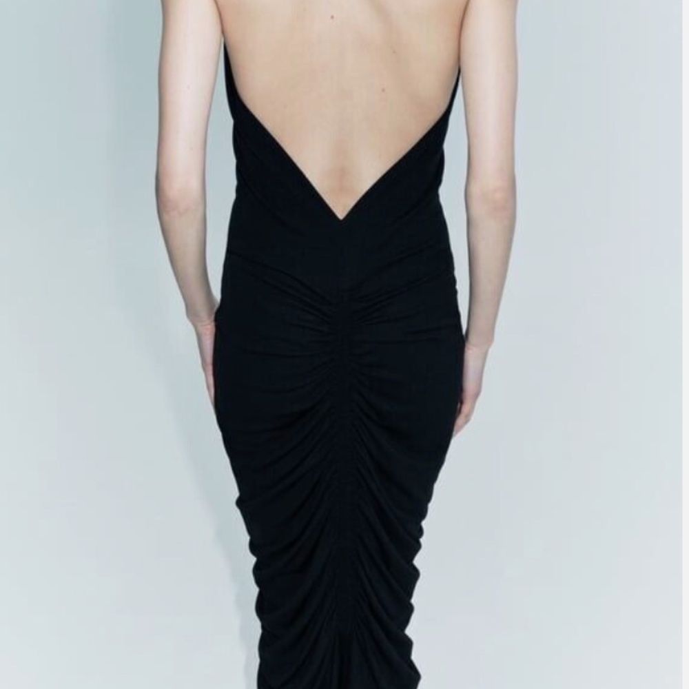 NWT ZARA DRAPED OPEN BACK DRESS ZW COLLECTION